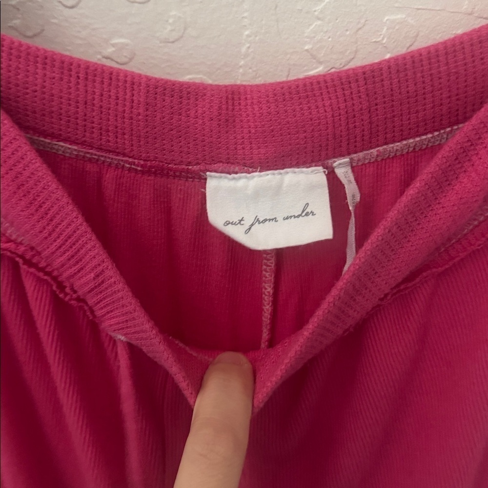 Urban Outfitters Sweet Dreams Pink Waffle Open Slit Ankle Lounge Pants XS - Picture 4 of 5